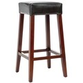 Uptown Black Leather Barstool