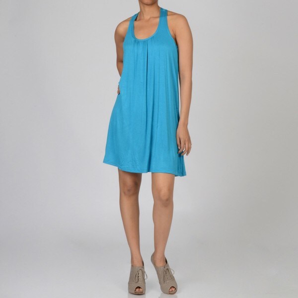 Water Water by Elan Women's Racer Back Dress with Builtin Shelf Bra