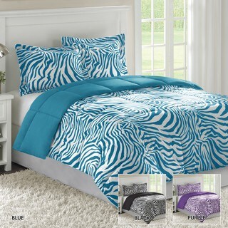 Home Essence Reversible Zebra Full/ Queen-size 3-piece Down Alternative Comforter and Sham Set