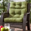 44x22-inch 3-section Outdoor Summerside Green High Back Chair Cushion