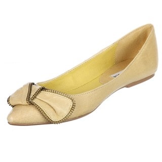 Steve Madden Women's 'P-Sippi' Yellow Pointed-toe Bow Flats ...