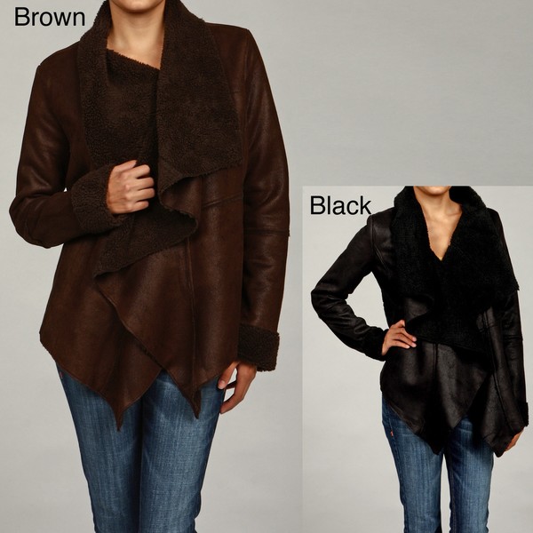 Romeo & Juliet Couture Women's Black Faux Suede Jacket - Overstock