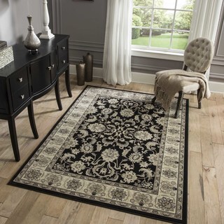 Traditional Black Rug (3'11 x 5'7)
