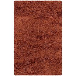 (^_-) Handwoven Two-Inch Orange Mandara New Zealand Wool Shag Rug (9' x 13')