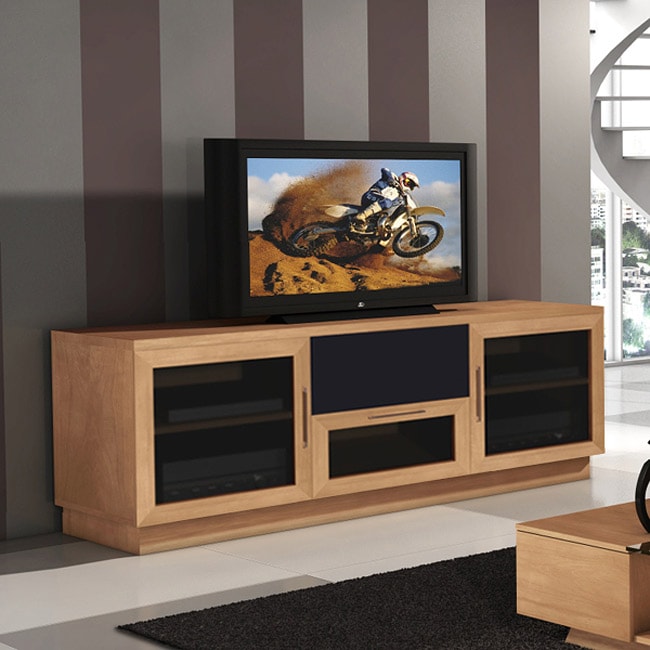 Contemporary 60 Inch Natural Cherry Tv And Entertainment Center