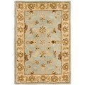Handmade Heritage Kashmar Light Blue/ Beige Wool Rug (2' x 3')