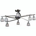 Milan Brushed Steel 8-light Semi-flush Fixture