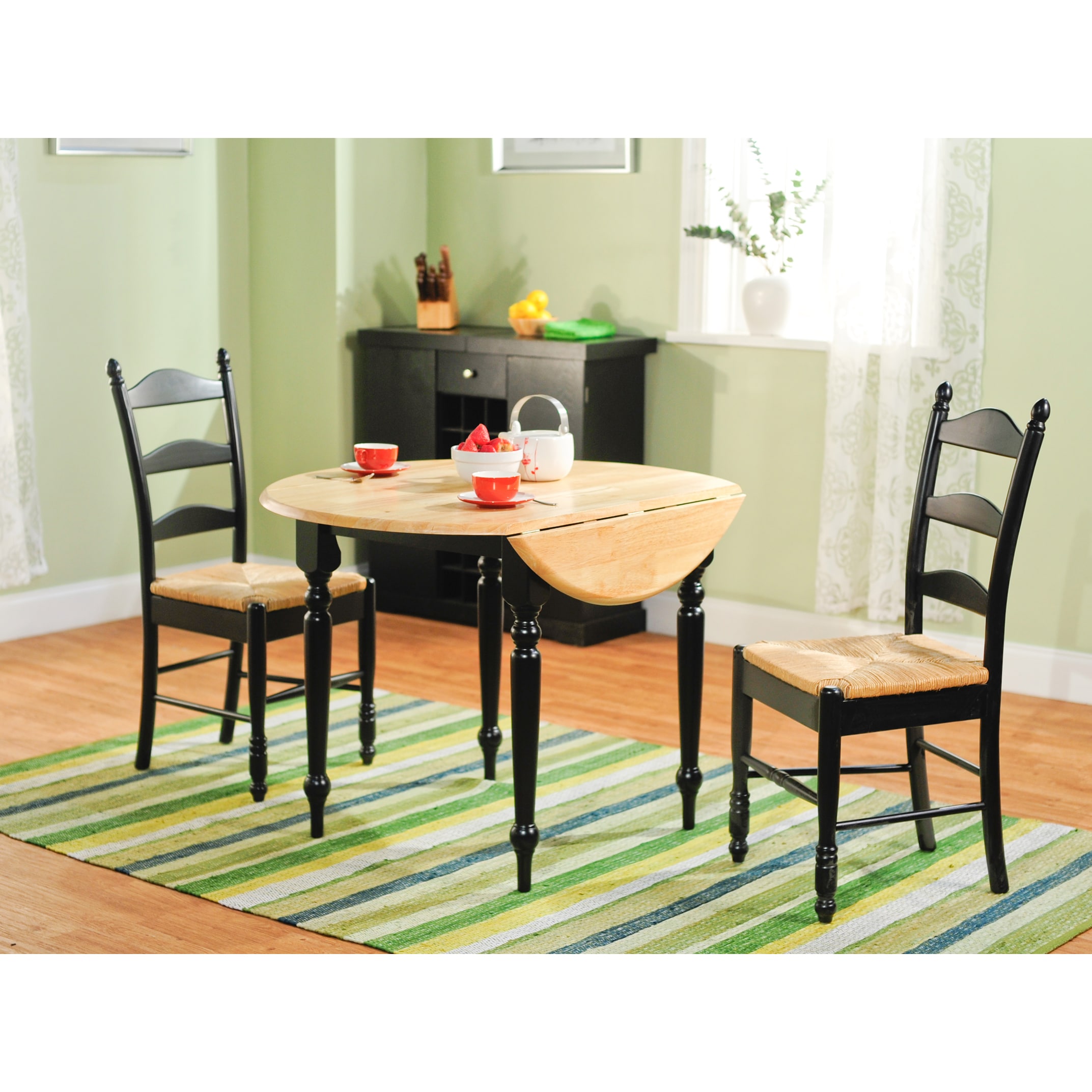 Simple Living 3Piece Ladderback Dining Set  13716413  Overstock.com 