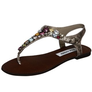 Steve Madden Women's 'Grooom' Multi Jeweled Thong Sandals - Overstock ...