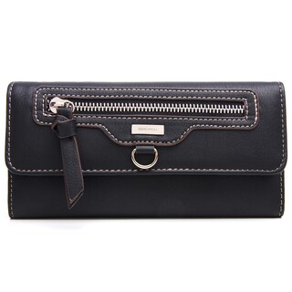 Nine West Black Front Zip Pocket Wallet
