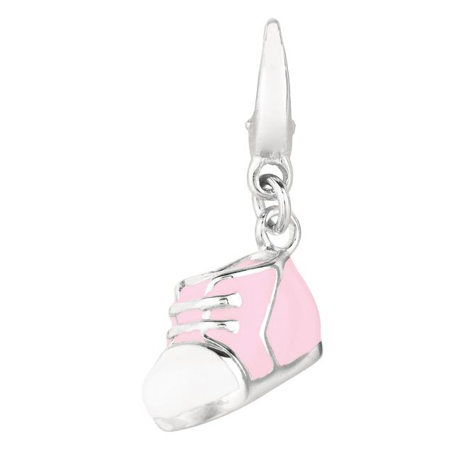 Sterling Silver Pink Baby Girl Shoe Charm 13725661
