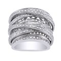 Beverly Hills Charm 10k White Gold 1 1/2ct TDW Diamond Wide Crossover Ring