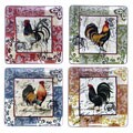 Certified International Lille Rooster 10.5-in Square Dinner Plates (Set of 4)