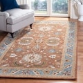 Handmade Heritage Darab Brown/ Blue Wool Rug (2' x 3')