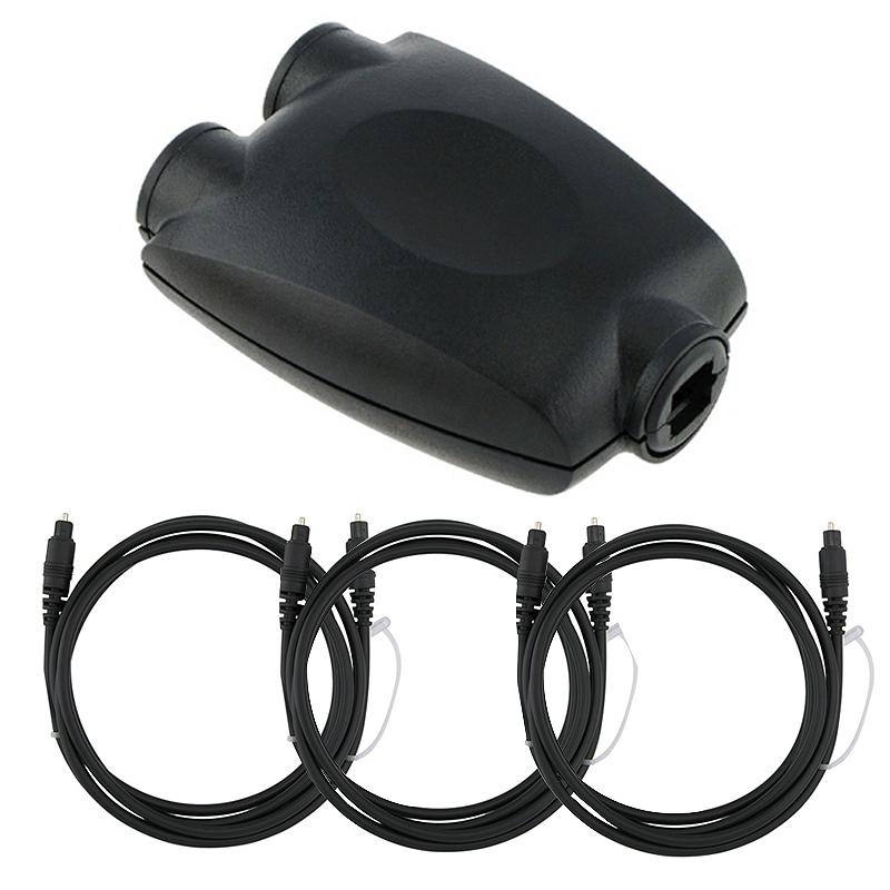 INSTEN 4-piece 6-foot TosLink M/ M Cables/ 1x2 Optical Audio Splitter Adapter