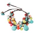 Cotton Teardrop Turquoise and Multi-gemstone Bracelet (Thailand)