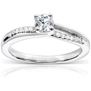 Annello 14k White Gold 13ct TDW Diamond Engagement Ring (H-I, I1-I2 ...
