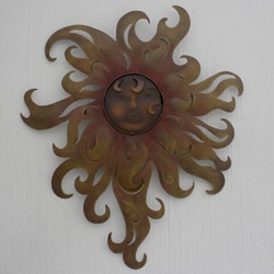 ---> Handcrafted Steel 'Lady of the Sun' Wall Art (Mexico)