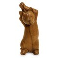 Suar Wood 'Kitty Cat Stretch' Sculpture (Indonesia)