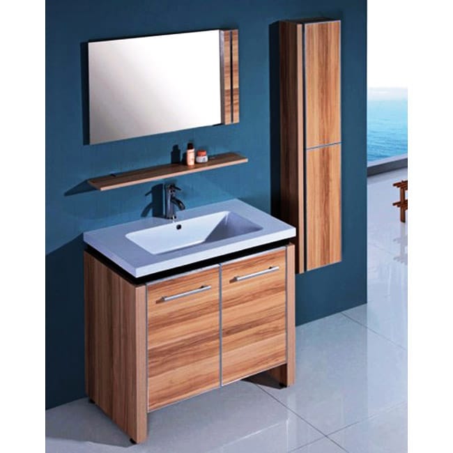  Home 23.75inch Light Maple Single Bathroom Wood Vanity with Mirror