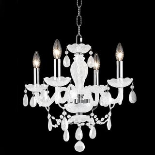 Crystal 4-light White Chandelier