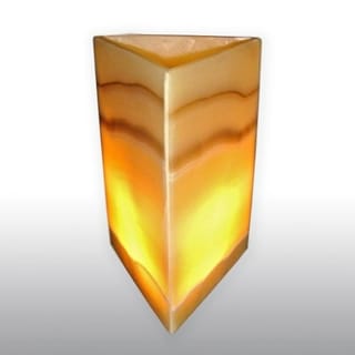 Polished Alabaster Pyramid Lamp (Egypt)