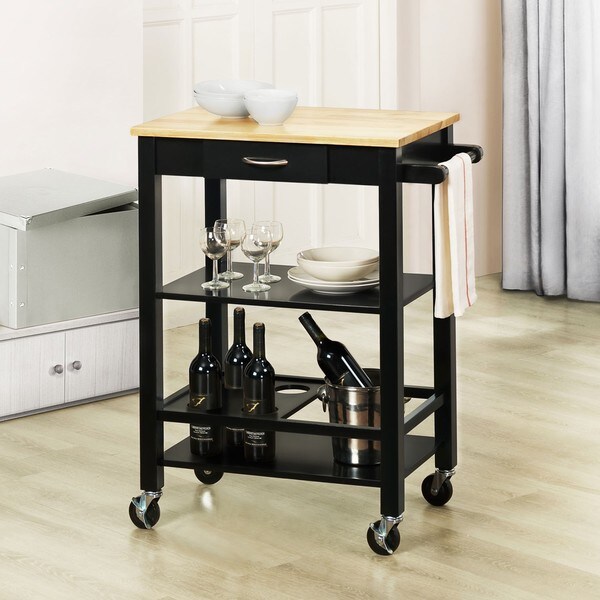 Ottawa Wood Top Kitchen Cart - Overstock™ Shopping - Great Deals on ...