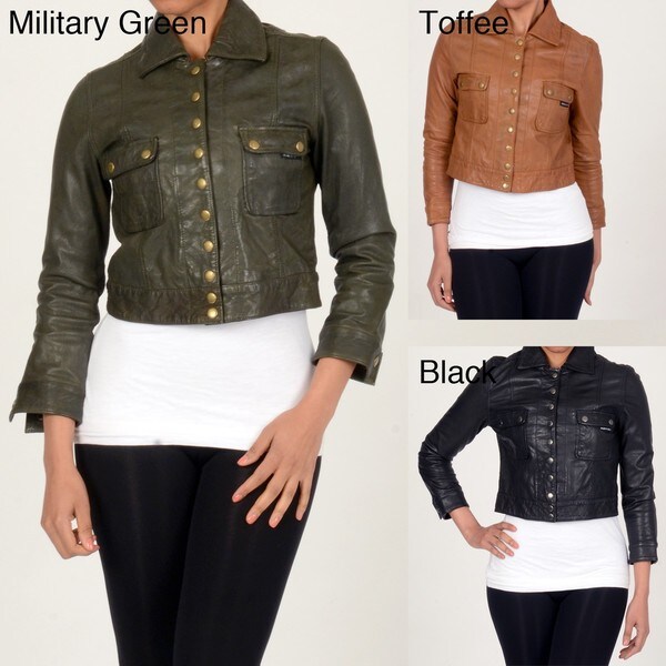 Member's Only Women's Leather Jacket - Overstock Shopping - Top