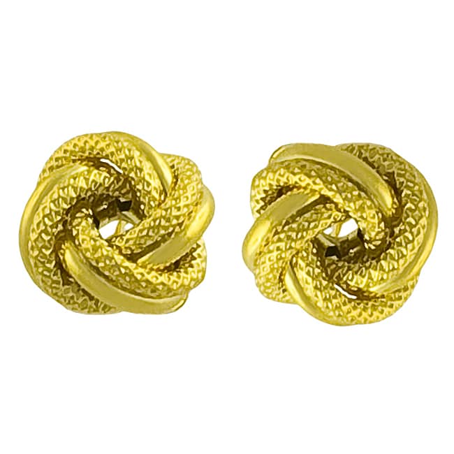 10k Yellow Gold Textured/ Polished Love Knot Earrings 13757586