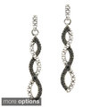 DB Designs Sterling Silver Black Diamond Accent Infinity Dangle Earrings