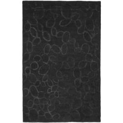 Handmade Soho Loops Black New Zealand Wool Rug (3'6 x 5'6')