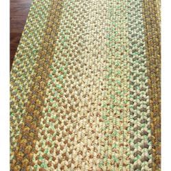 Handmade Alexa Cotton Fabric Braided Beige Chalet Rug (26 x 9