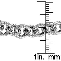 Sterling Silver Bold Textured Link 7.5-inch Bracelet