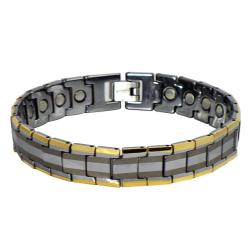 Men's Tungsten Gold-Plated Link Bracelet (11.8 mm)