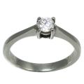 Stainless Steel Cubic Zirconia Solitaire Ring