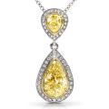 18k Gold 1-7/8ct TDW Certified Yellow Diamond Necklace (H-I, SI1-SI2)