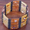 Handcrafted Brown Flashy Beaded Bracelet (India)