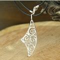Sterling Silver Swirl Shield Necklace (Mexico)