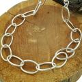 Sterling Silver Oval Links Toggle Necklace (Mexico)