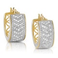 Finesque Sterling Silver 1ct TDW Diamond Hoop Earrings