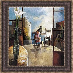 (>_<)  Didier Lourenco 'Lirios u Balcon' Framed Print Art