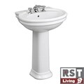 RST Living Icera Wilshire White Viterous China Pedestal Lavatory