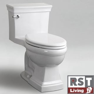 Rst Living Icera Julian Elongated One Piece White Toilet Bed Bath