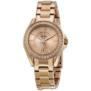 Fossil Women's ES2889 Mini 'Riley' Rosegold Glitz Watch