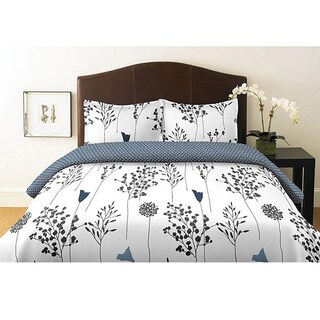Perry Ellis Asian Lilly White Twin-size 2-piece Duvet Cover Set