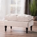 Christopher Knight Home Creme Tufted Fabric Ottoman