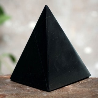 Onyx 'Black Night of Peace' Pyramid Sculpture , Handmade in Peru