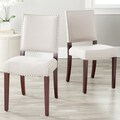 Safavieh Madison Nailhead Cream Linen Side Chairs (Set of 2)