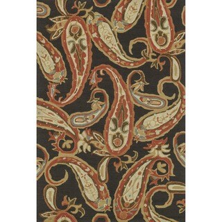 Hand-hooked Charlotte Charcoal Rug (5' x 7'6)