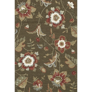 Hand-hooked Charlotte Dark Olive Rug (7'6 x 9'6)